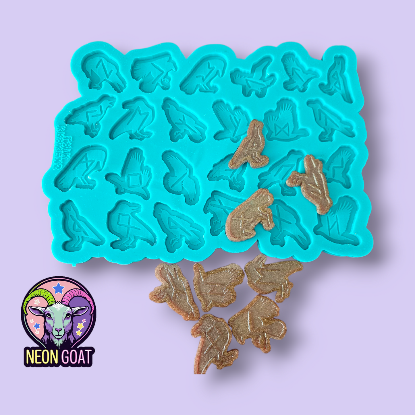 Large Raven Runes Silicone Mold | Palette Mould for Resin, Wax, Chocolate, Clay, Mixed Media & Craft Toppers