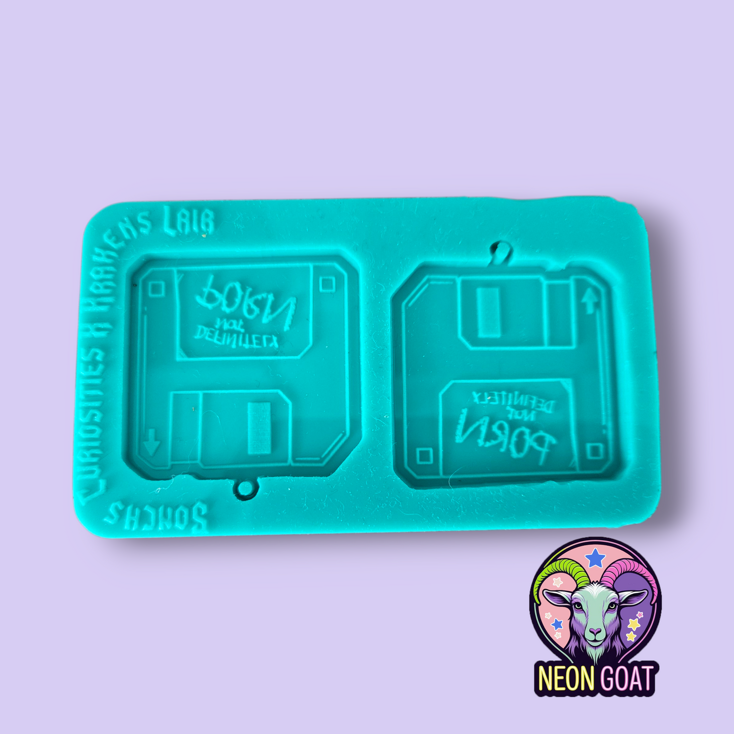 Definitely Not Porn Floppy Disk Silicone Earring Mould | Retro NSFW Resin, Wax, Chocolate, Clay Craft Mould