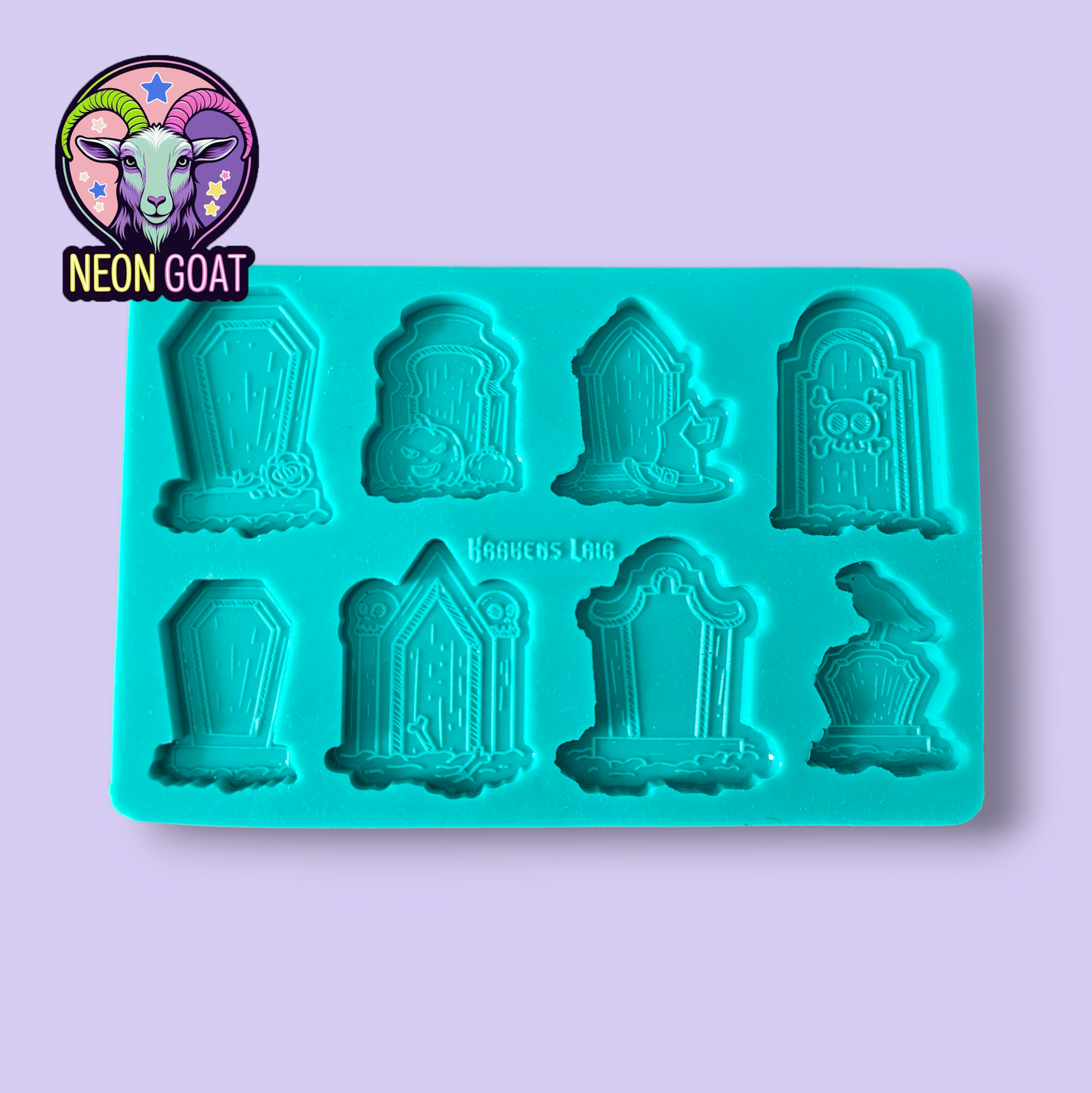 Cute Creepy Kawaii Gravestones Mould Palette | 20x13cm Silicone Mold for Resin, Polymer Clay, UV Resin, Wax, Soap, Plaster | Finished Size 6x4cm