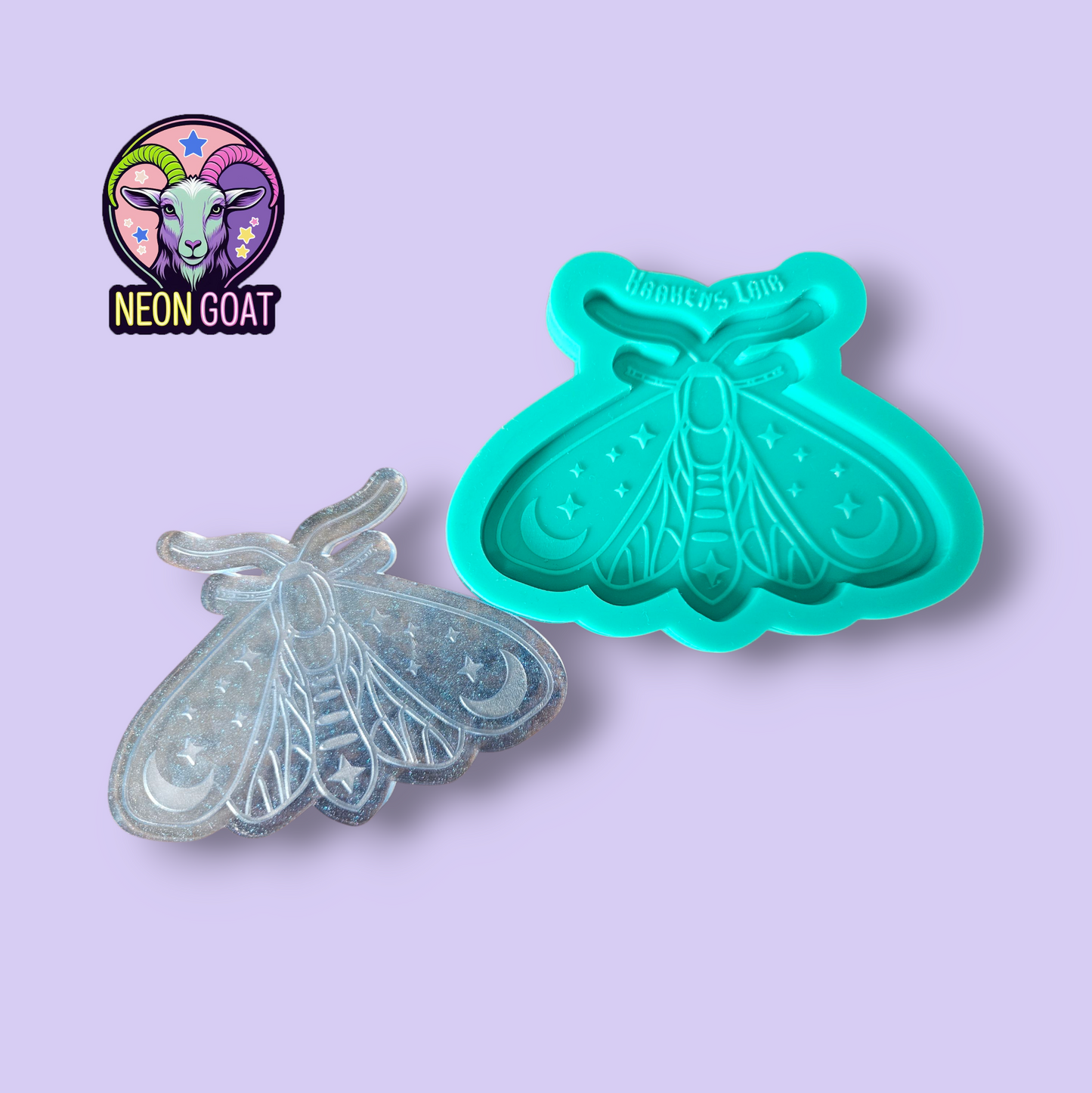 Lunar Moth Silicone Mould | Standard or Food Safe | Resin, Wax, Clay, Soap, Chocolate Mould | Flexible DIY Craft Mould