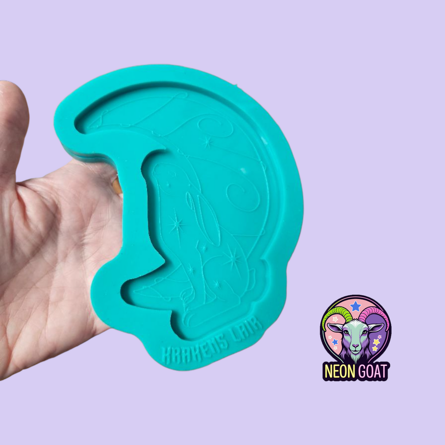 Moonlit Hare Celestial Mould | Witchy Gothic Occult Silicone Mold 15x11cm for Resin, Polymer Clay, UV Resin, Wax, Soap, Plaster | Finished Size 13x9cm