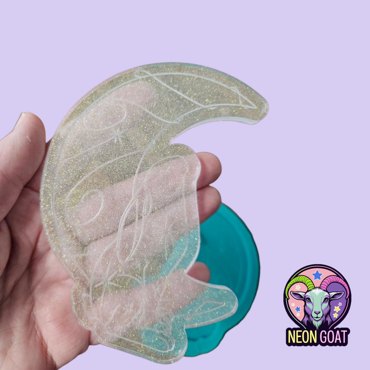 Moonlit Hare Celestial Mould | Witchy Gothic Occult Silicone Mold 15x11cm for Resin, Polymer Clay, UV Resin, Wax, Soap, Plaster | Finished Size 13x9cm