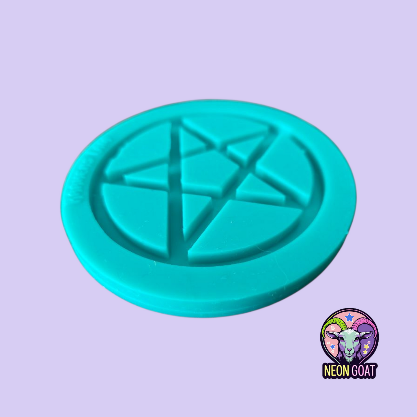Round Pentagram Mould | 10cm Witchy Gothic Occult Silicone Mold for Resin, Polymer Clay, UV Resin, Wax, Soap, Plaster | Jewellery Making