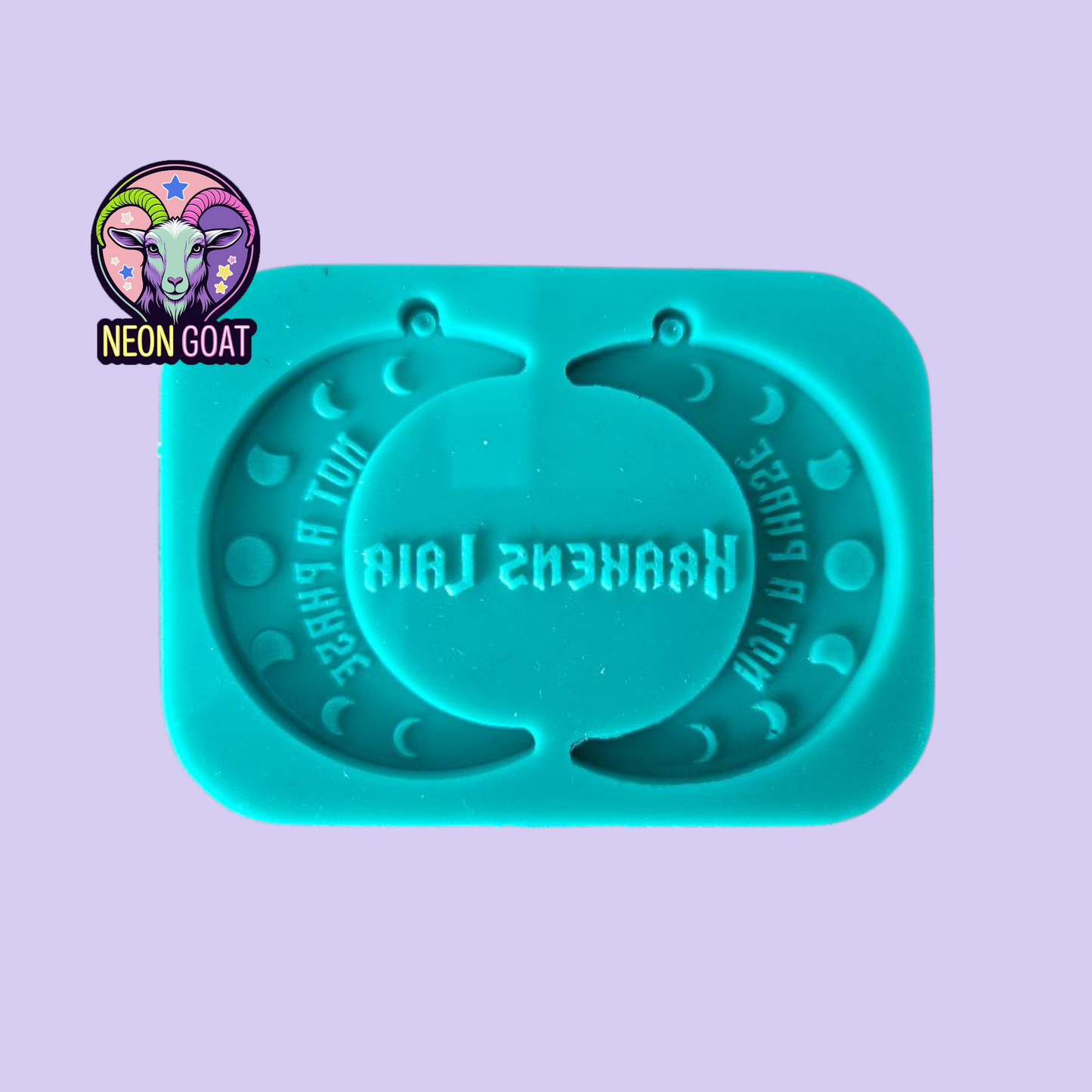 Not A Phase Moon Earrings Mould | 9x6cm Silicone Mold for Resin, Polymer Clay, UV Resin, Wax, Soap, Plaster | Jewellery Making