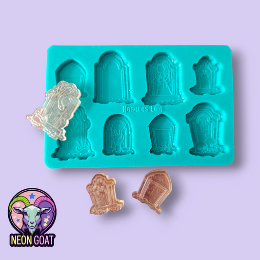 Cute Creepy Gravestones Mould | Silicone Mold for Resin, Polymer Clay, UV Resin, Wax, Soap, Plaster  | Jewellery Making