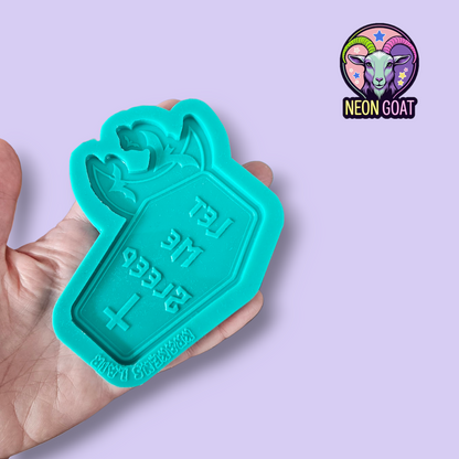 Let Me Sleep Gravestone Silicone Mould | Standard or Food Safe | Resin, Wax, Clay, Soap, Chocolate Mould | DIY Craft Mould