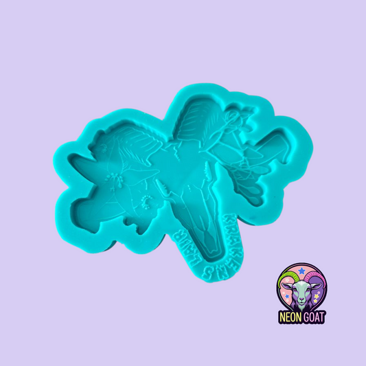 Sheep Ram Skull Floral Silicone Mold 5.5x4in | Gothic Resin Mould | Witchy Pagan Wall Art, Soap, Candle, Plaster, Clay