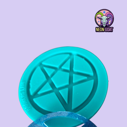 Round Pentagram Mould | 10cm Witchy Gothic Occult Silicone Mold for Resin, Polymer Clay, UV Resin, Wax, Soap, Plaster | Jewellery Making