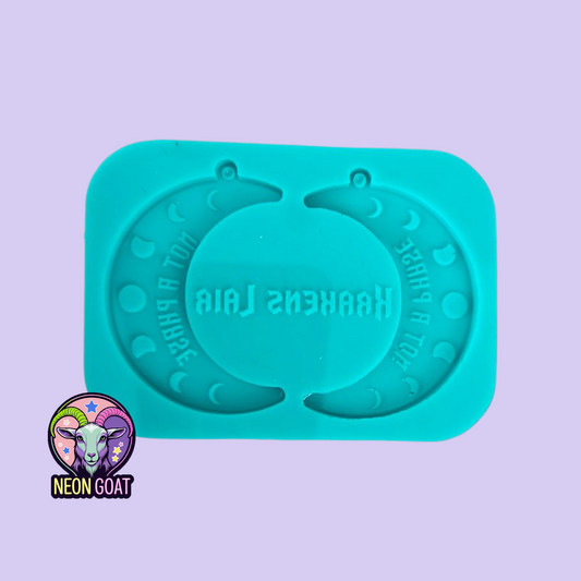 Not A Phase Moon Earrings Mould | 9x6cm Silicone Mold for Resin, Polymer Clay, UV Resin, Wax, Soap, Plaster | Jewellery Making