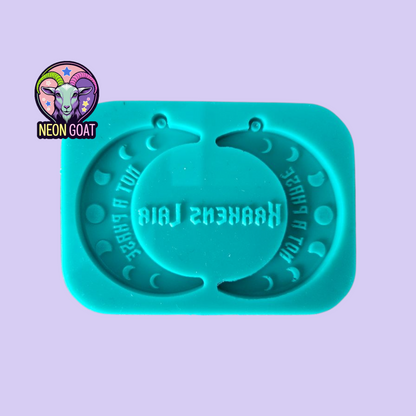 Not A Phase Moon Earrings Mould | 9x6cm Silicone Mold for Resin, Polymer Clay, UV Resin, Wax, Soap, Plaster | Jewellery Making