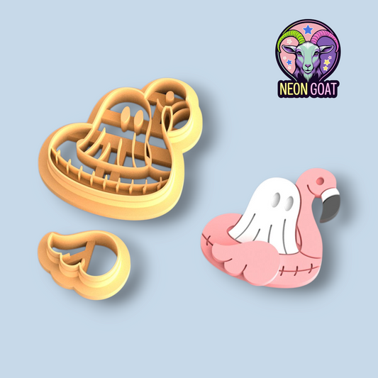 Ghost & Flamingo Polymer Clay Cutter Set – Handmade Clay Tools for Earrings, Jewellery Making & Craft Supplies