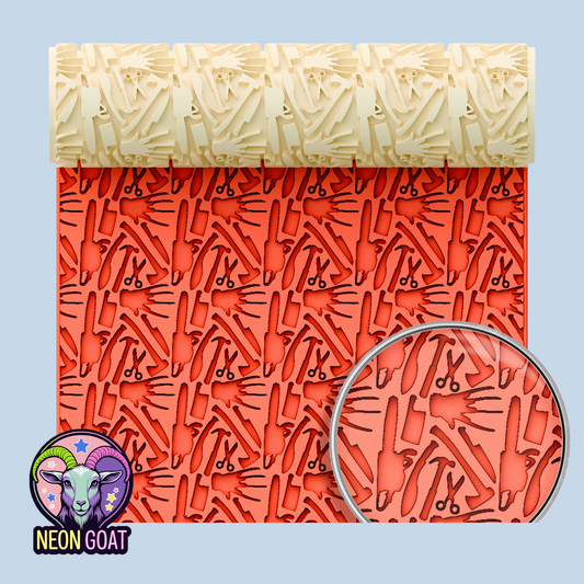 Horror Movie Weapons Texture Roller – Polymer Clay Roller, Clay Tools, Halloween Embossing Roller, Scary Pattern Roller for Crafts
