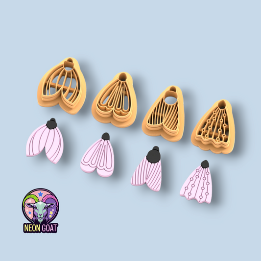 Moth Polymer Clay Cutter Set of 4 – Handmade Clay Tools for Earrings, Jewellery Making & Craft Supplies