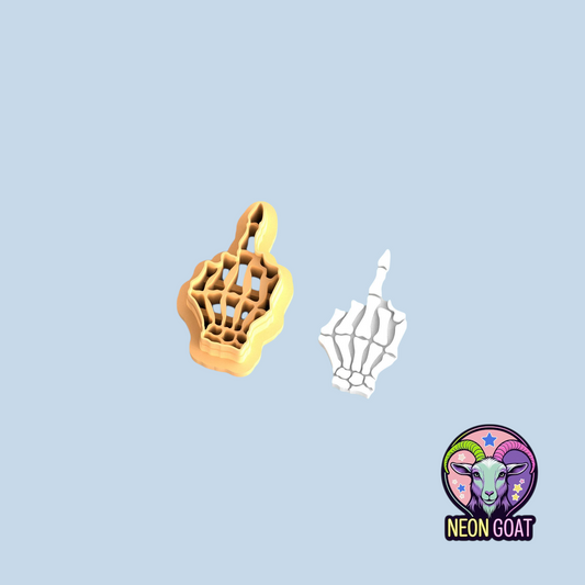 Skeleton Middle Finger Polymer Clay Cutter – Funny Spooky Clay Tool for Earrings, Jewellery Making & Craft Supplies