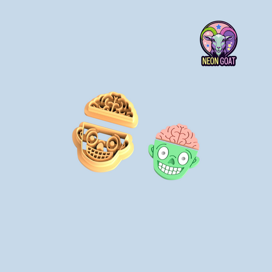 Zombie Brains Polymer Clay Cutter – Halloween Clay Tool for Earrings, Jewellery Making & Spooky Craft Supplies